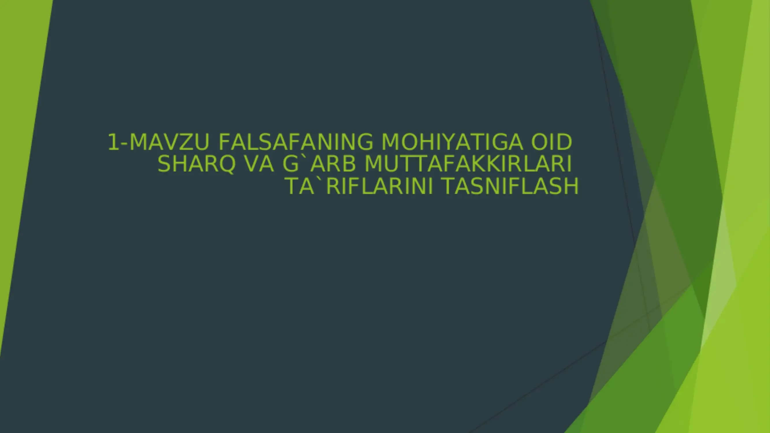 Falsafadan mustaqil ish uchun taqdimot