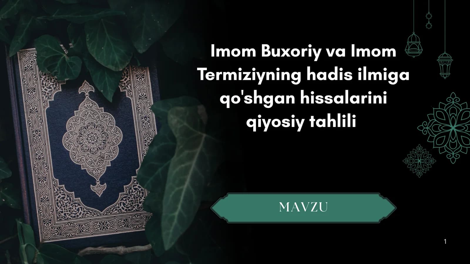 Imom Buxoriy va Imom Termiziyning hadis ilmiga
