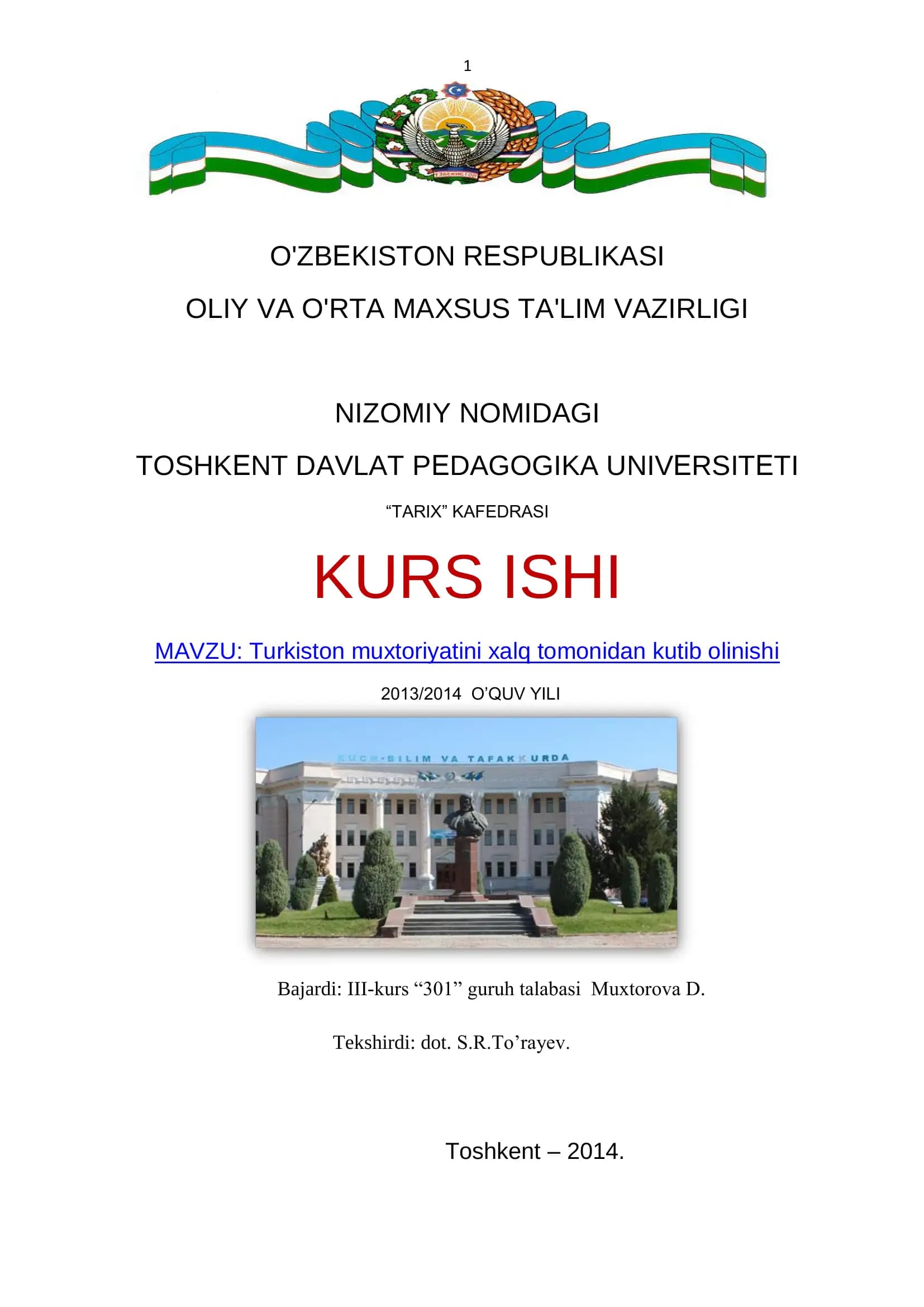 Turkiston muxtoriyatini xalq tomonidan kutib olinishi
