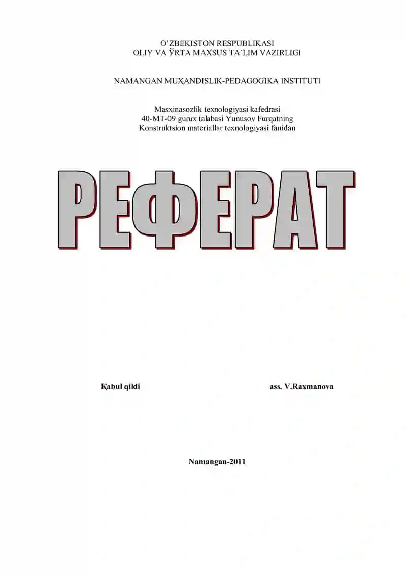 Metall kesuvchi stanoklar va ularning tasnifi
