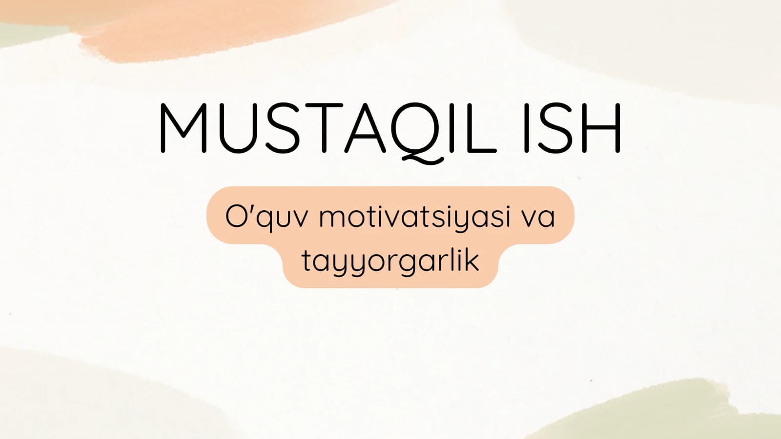 O'quv motivatsiyasi va tayyorgarlik
