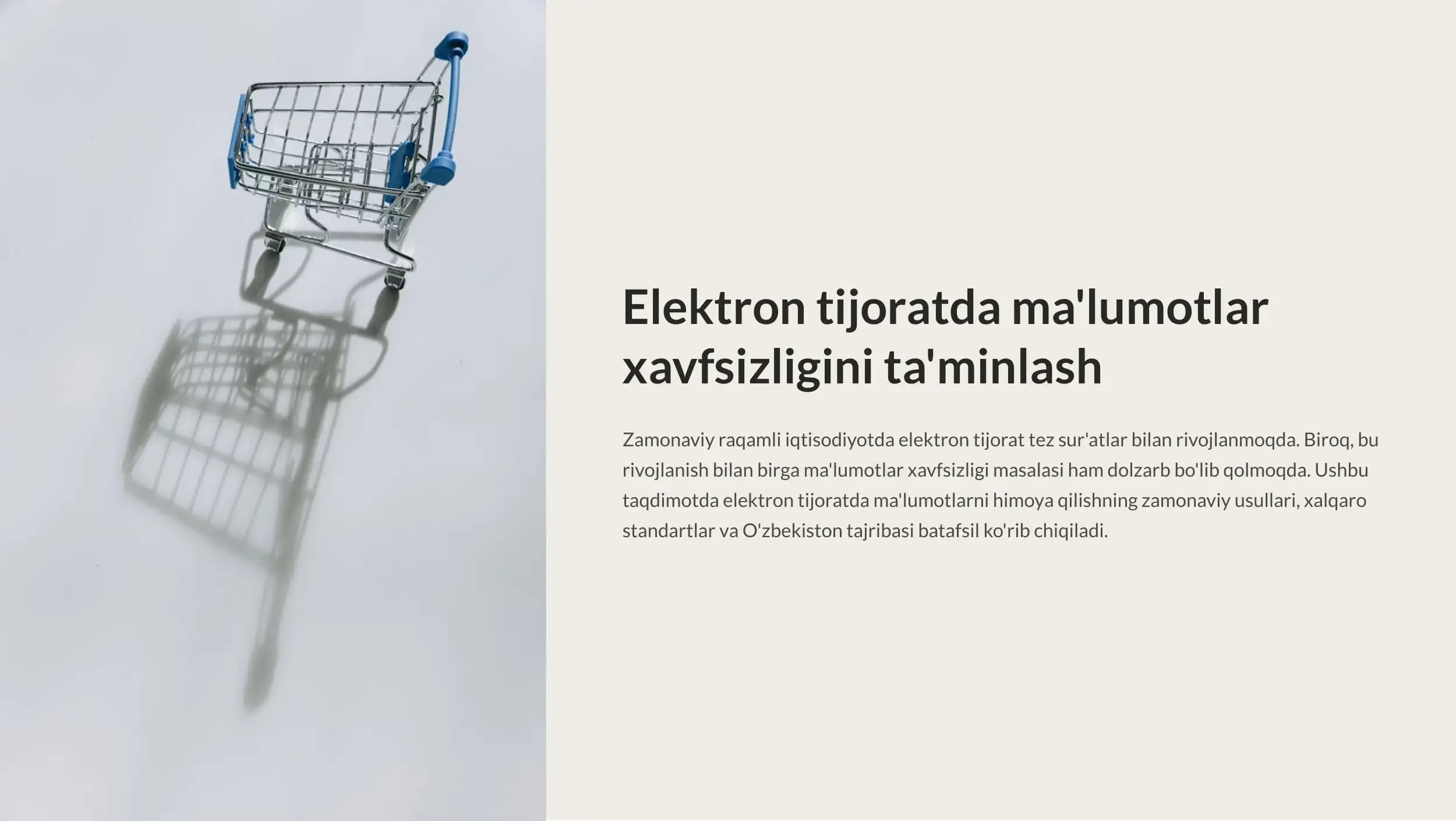 Elektron tijoratda ma'lumotlar xavfsizligini ta'minlash