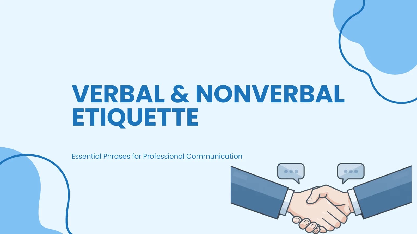 VERBAL & NONVERBAL ETIQUETTE