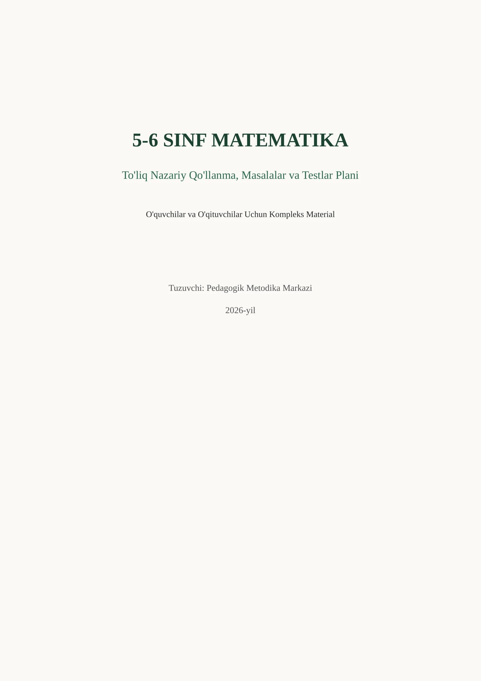 5-6 SINF MATEMATIKA
