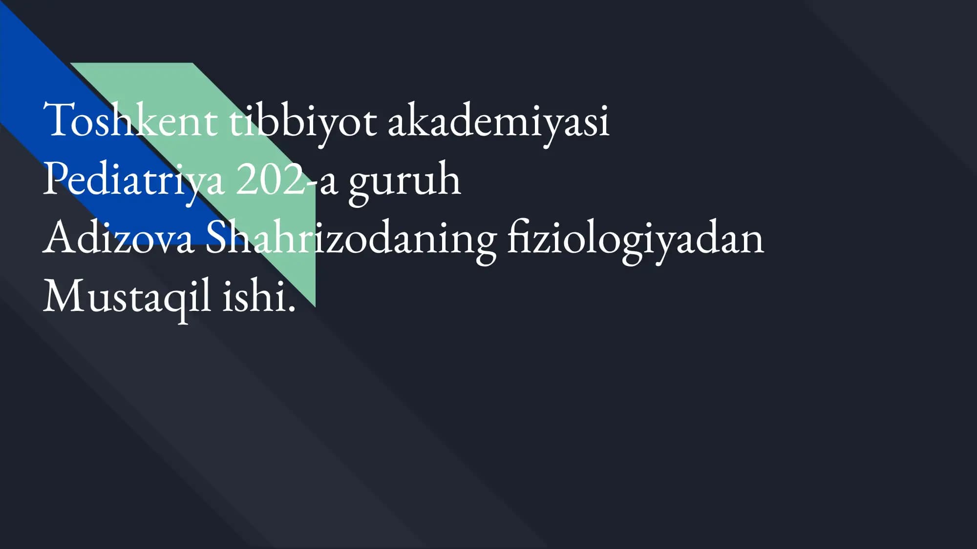 Oraliq miya va miyacha ﬁziologiyasi
