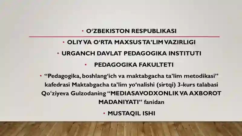 MEDIA MUHITDA AXLOQIY TAMOYILLAR