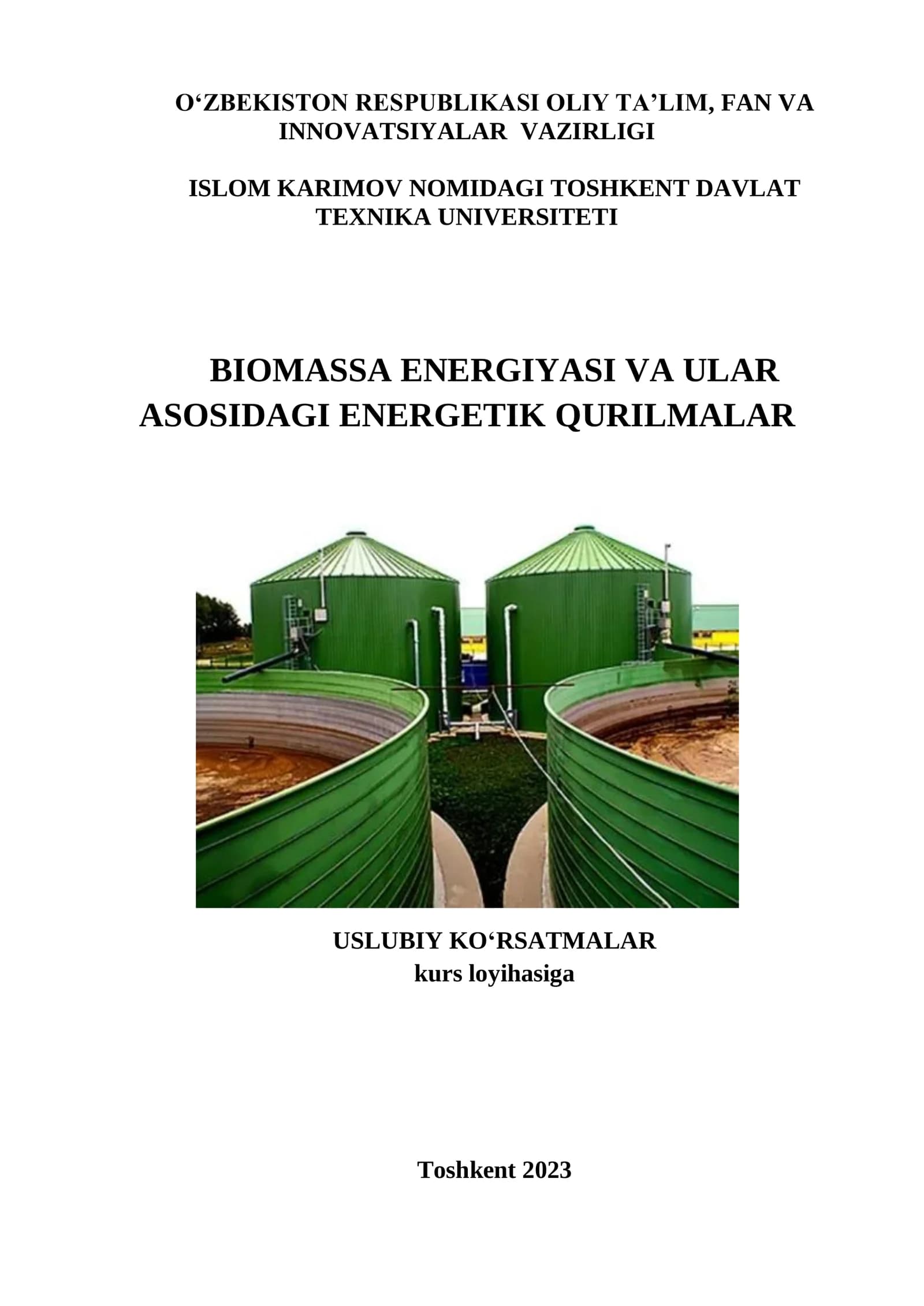 Biogaz massasini hisoblash ishi