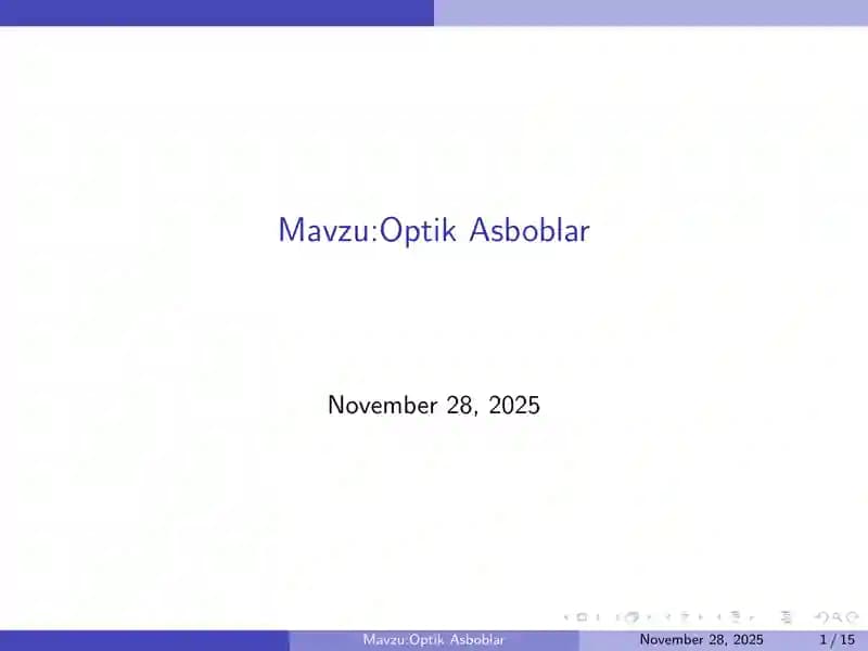 Optik Asboblar
