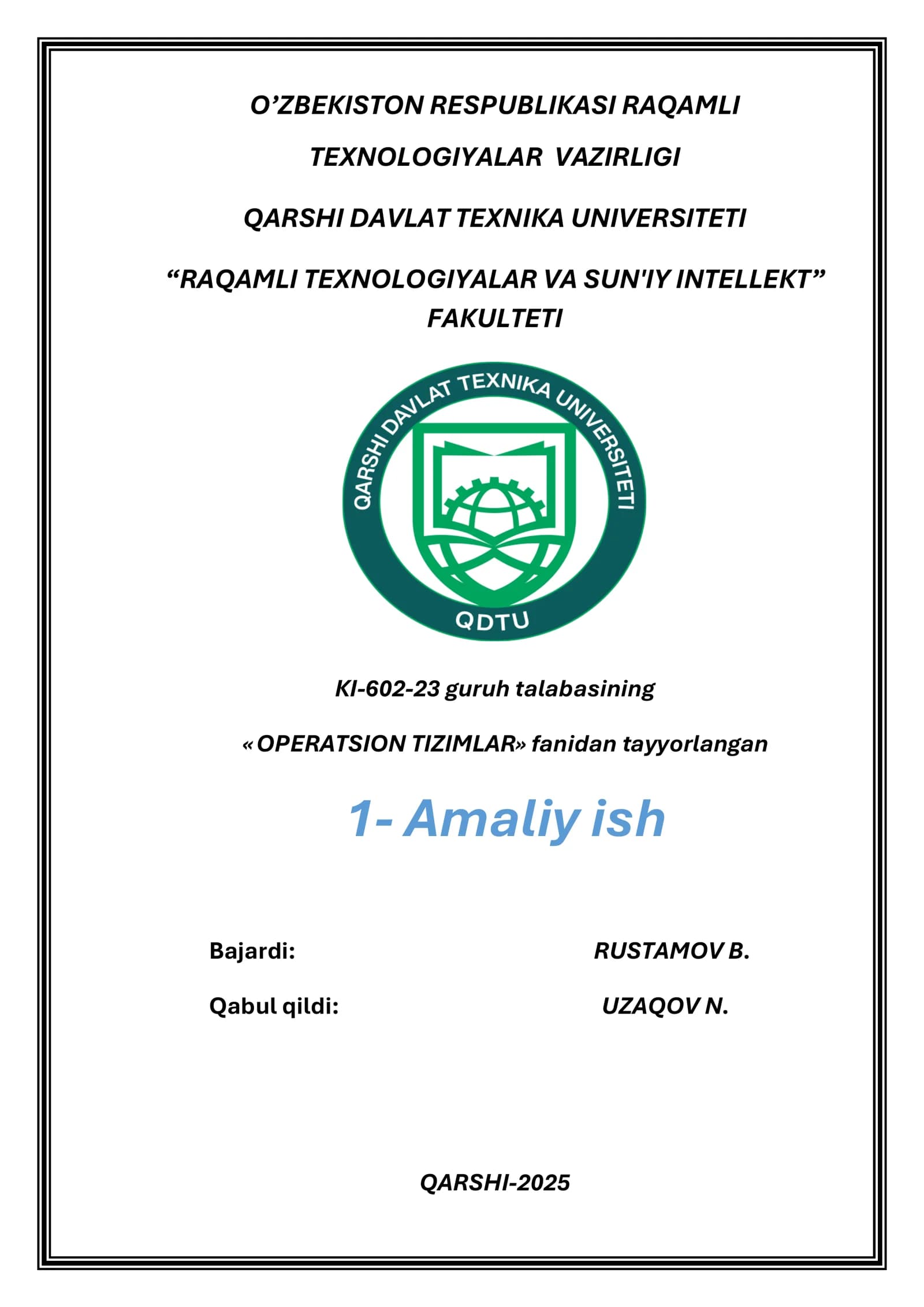 OPERATSION TIZIMLAR