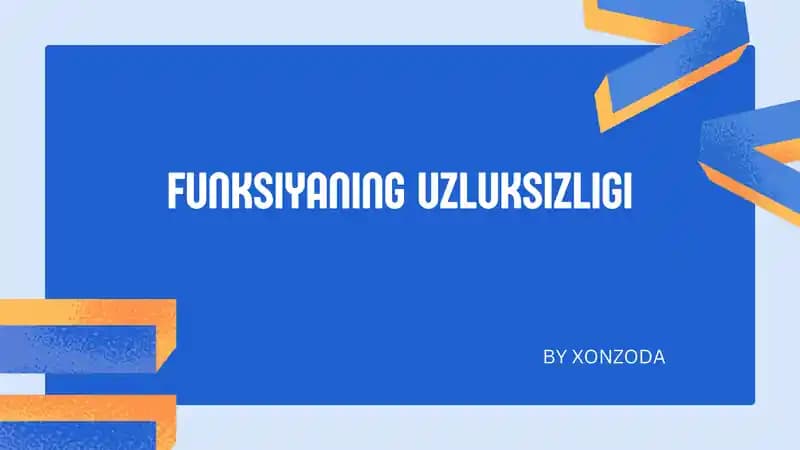 Funksiyaning uzluksizligi