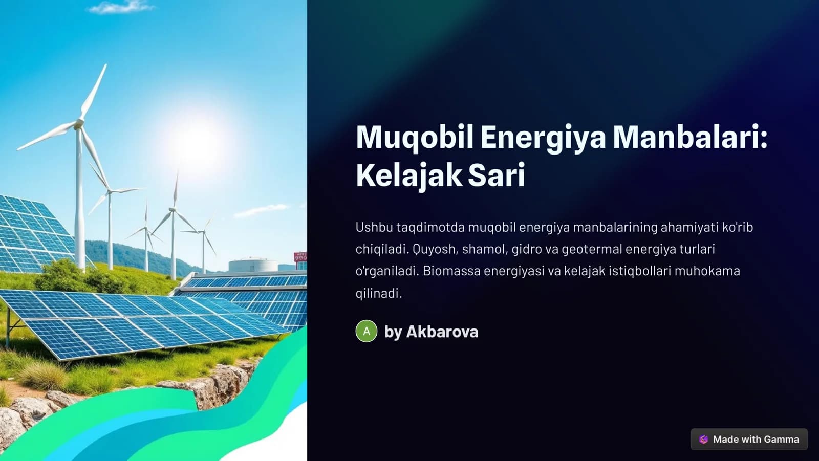 Muqobil Energiya Manbalari