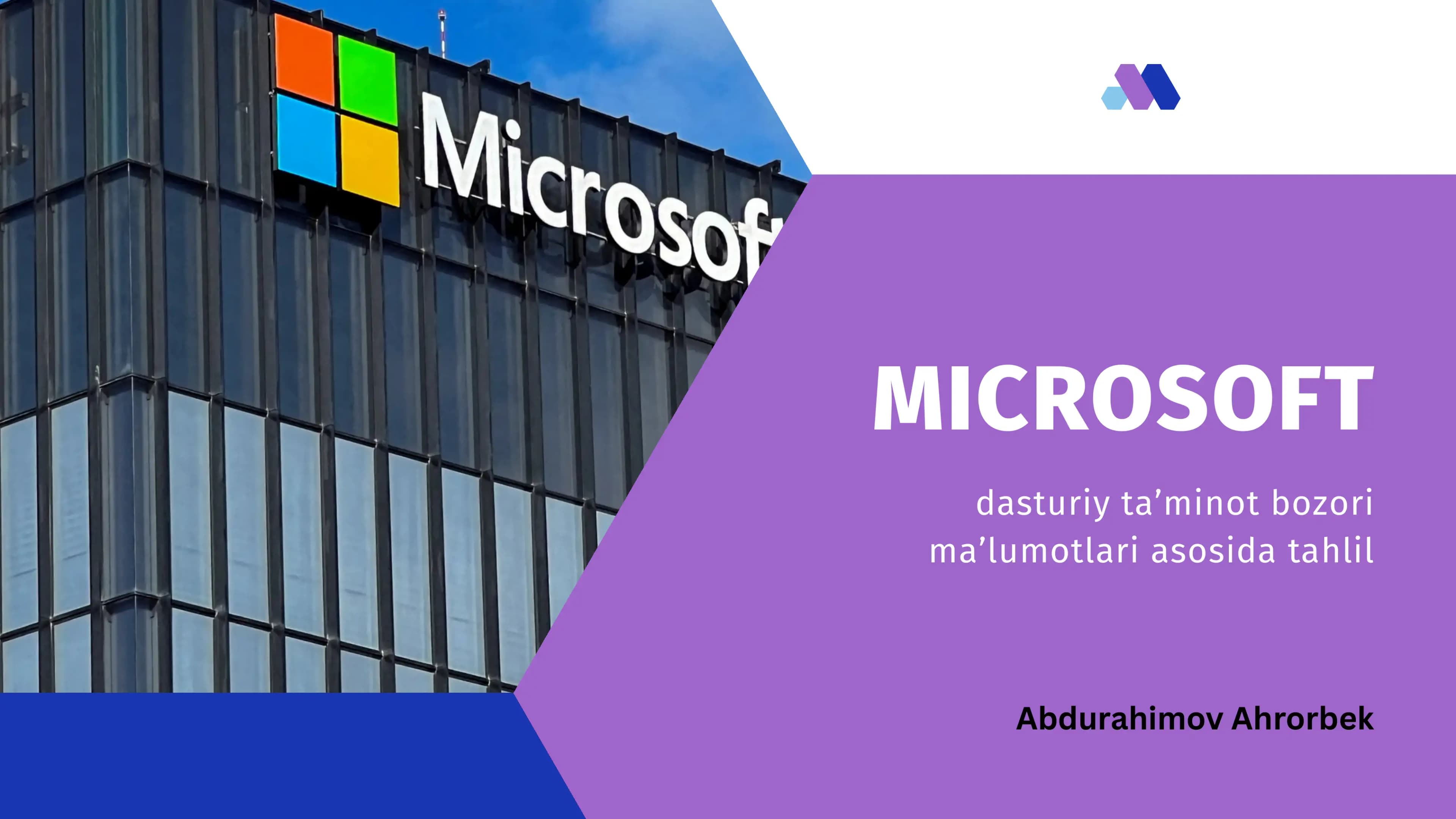 Microsoft kompaniyasi. Dasturiy taminot bozori