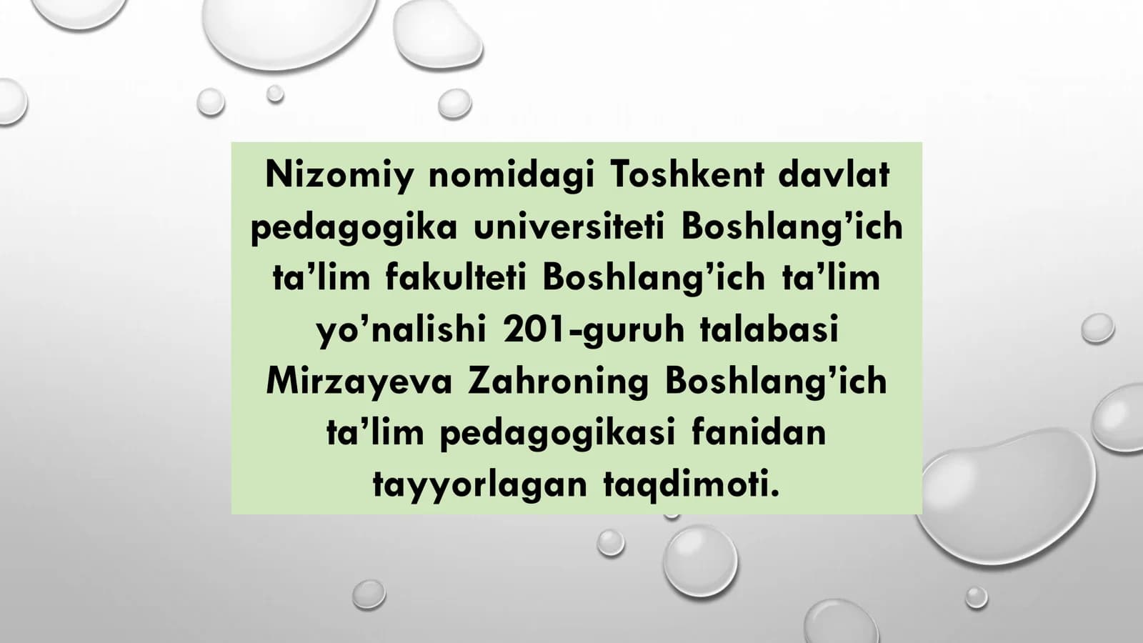 Boshlang’ich ta’lim o’quvchisi rivojlanishining asosiy qonuniyatlari