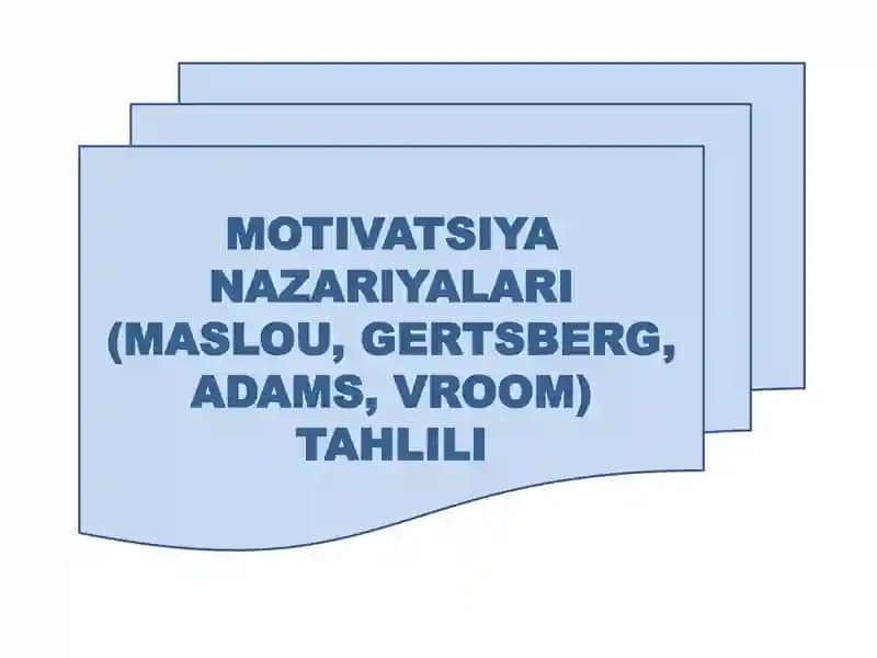 HRM da motivatsiya nazariyalari tahlili. Taqdimot