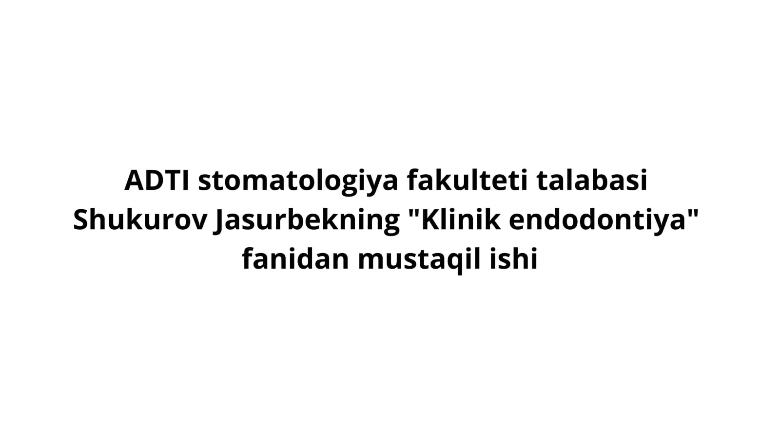 Oʻʻtkir periodontit uchun birinchi yordam
