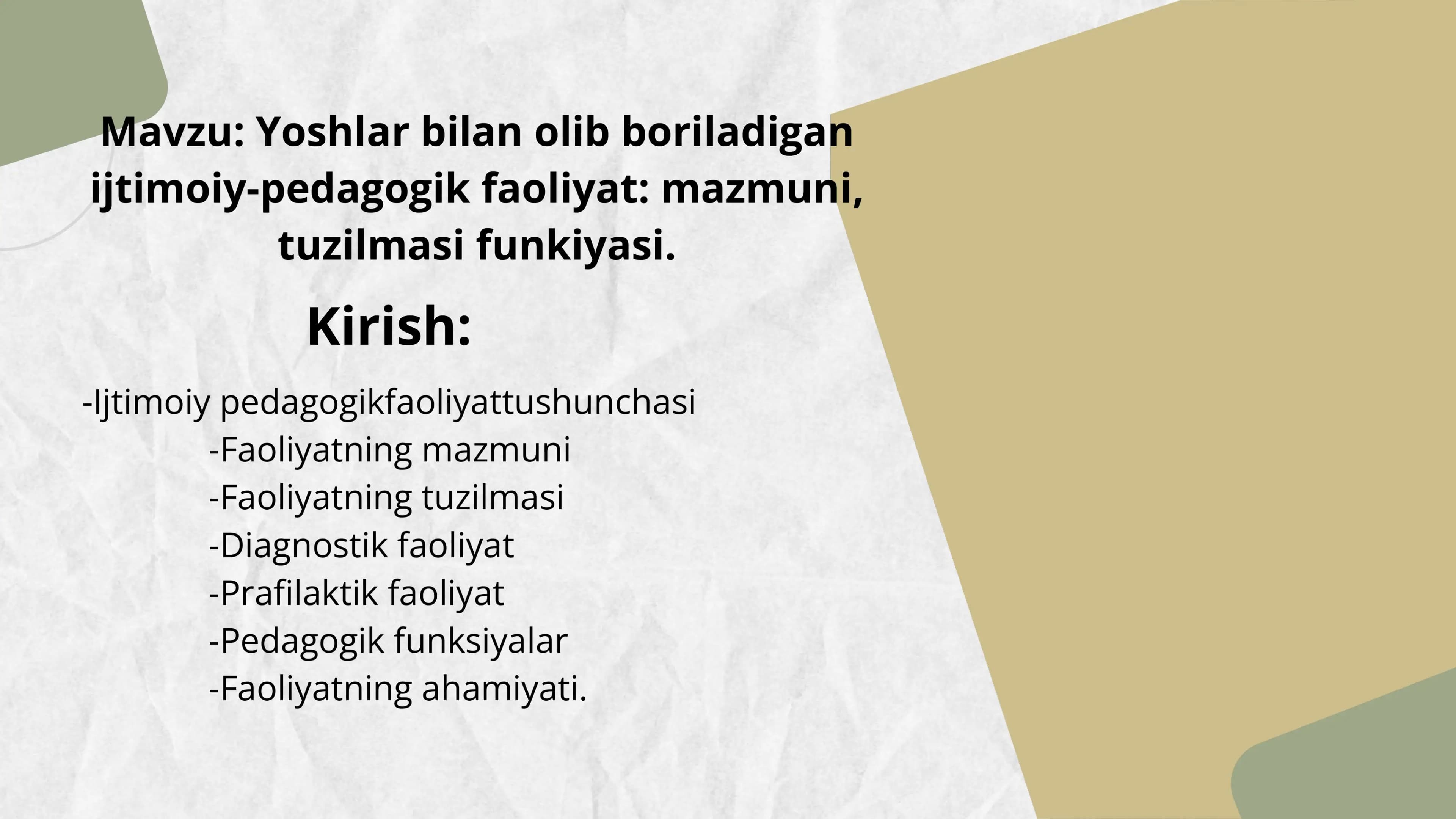 Ijtimoiy-Pedagogik Faoliyat