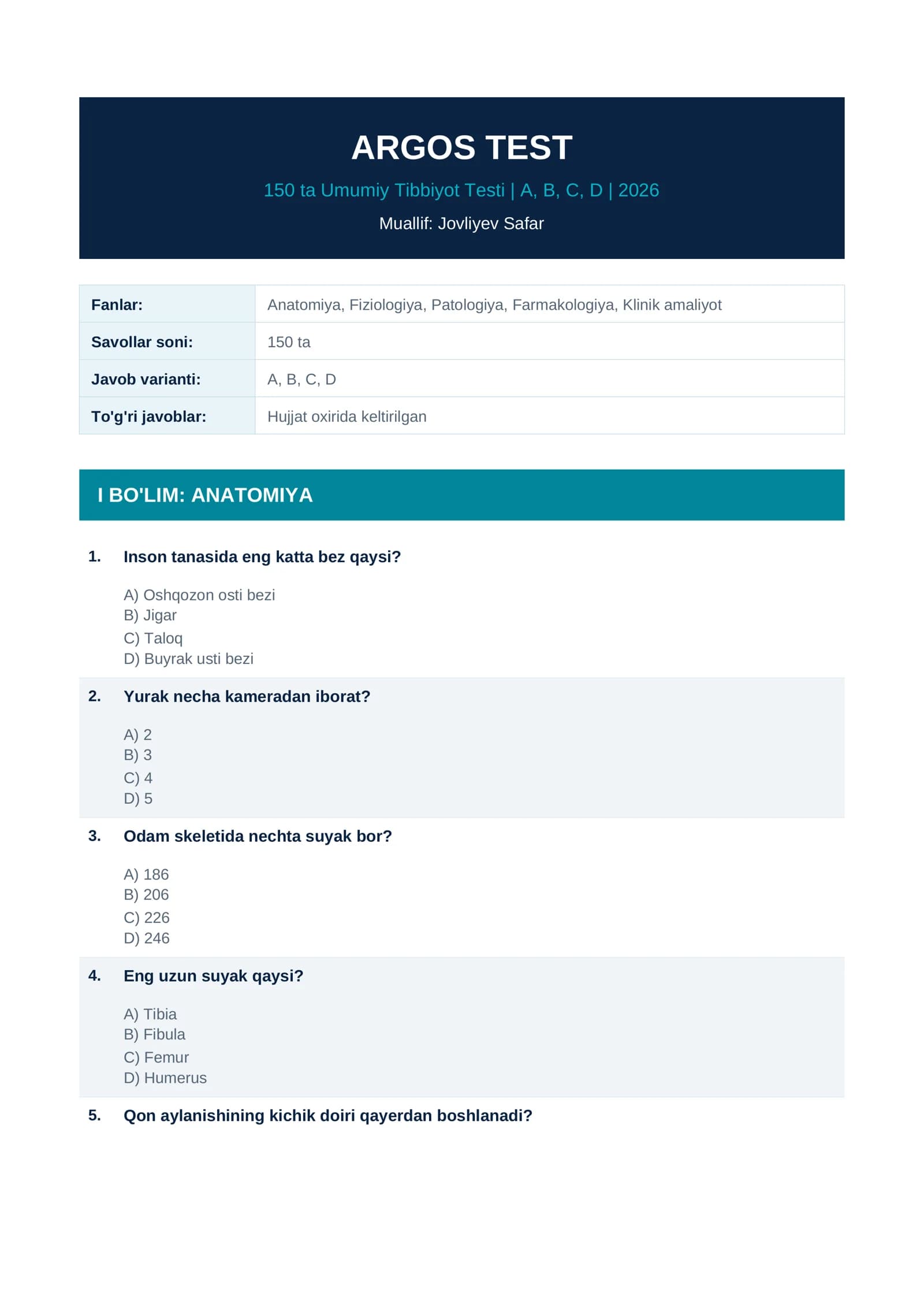 ARGOS TEST 2026 New update