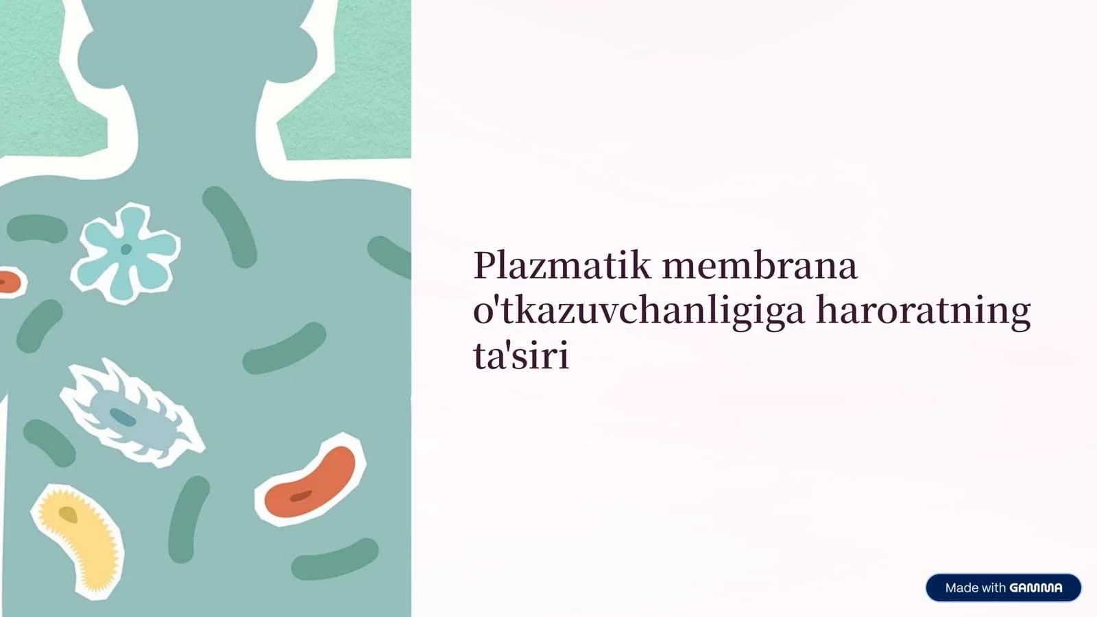 Plazmatik membrana o'tkazuvchanligiga haroratning ta'siri