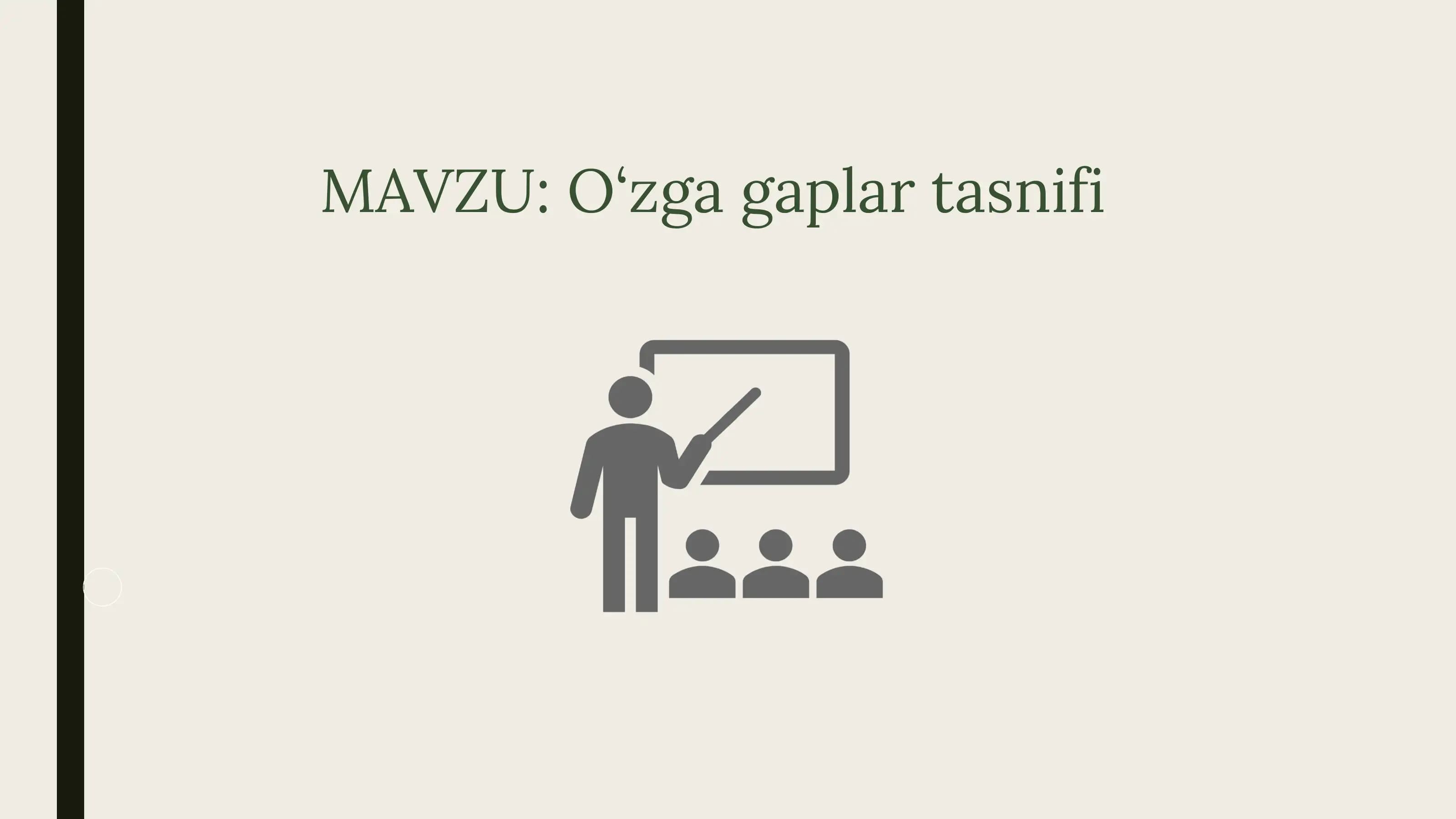 O‘zga gaplar tasnifi