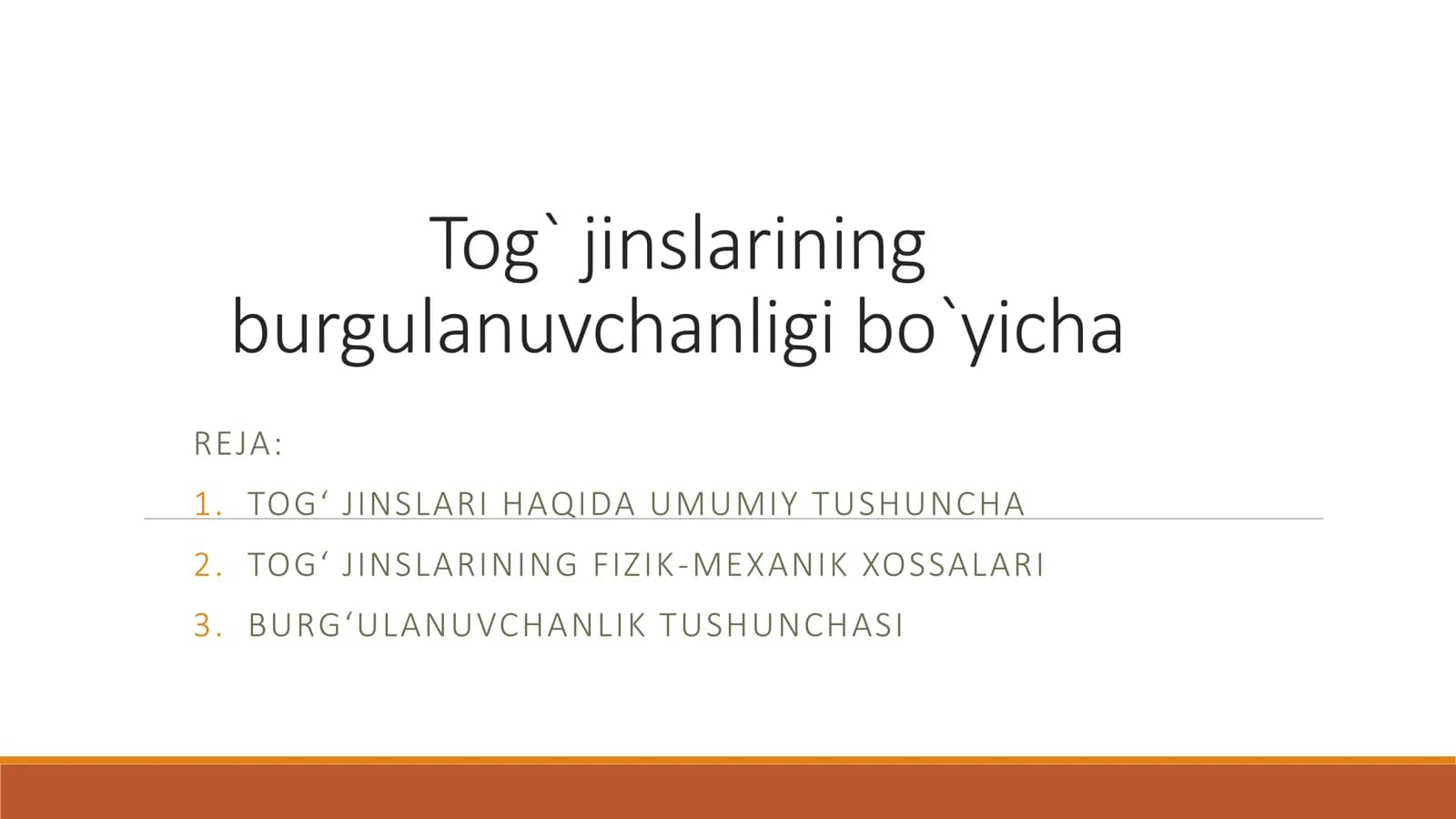 TOG' JINSLARI HAQIDA UMUMIY TUSHUNCHA