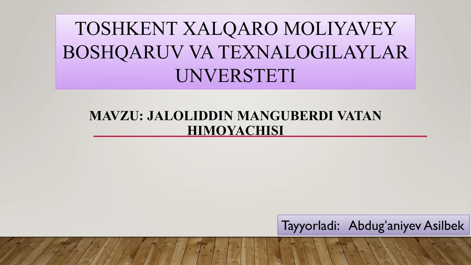 JALOLIDDIN MANGUBERDI VATAN HIMOYACHISI