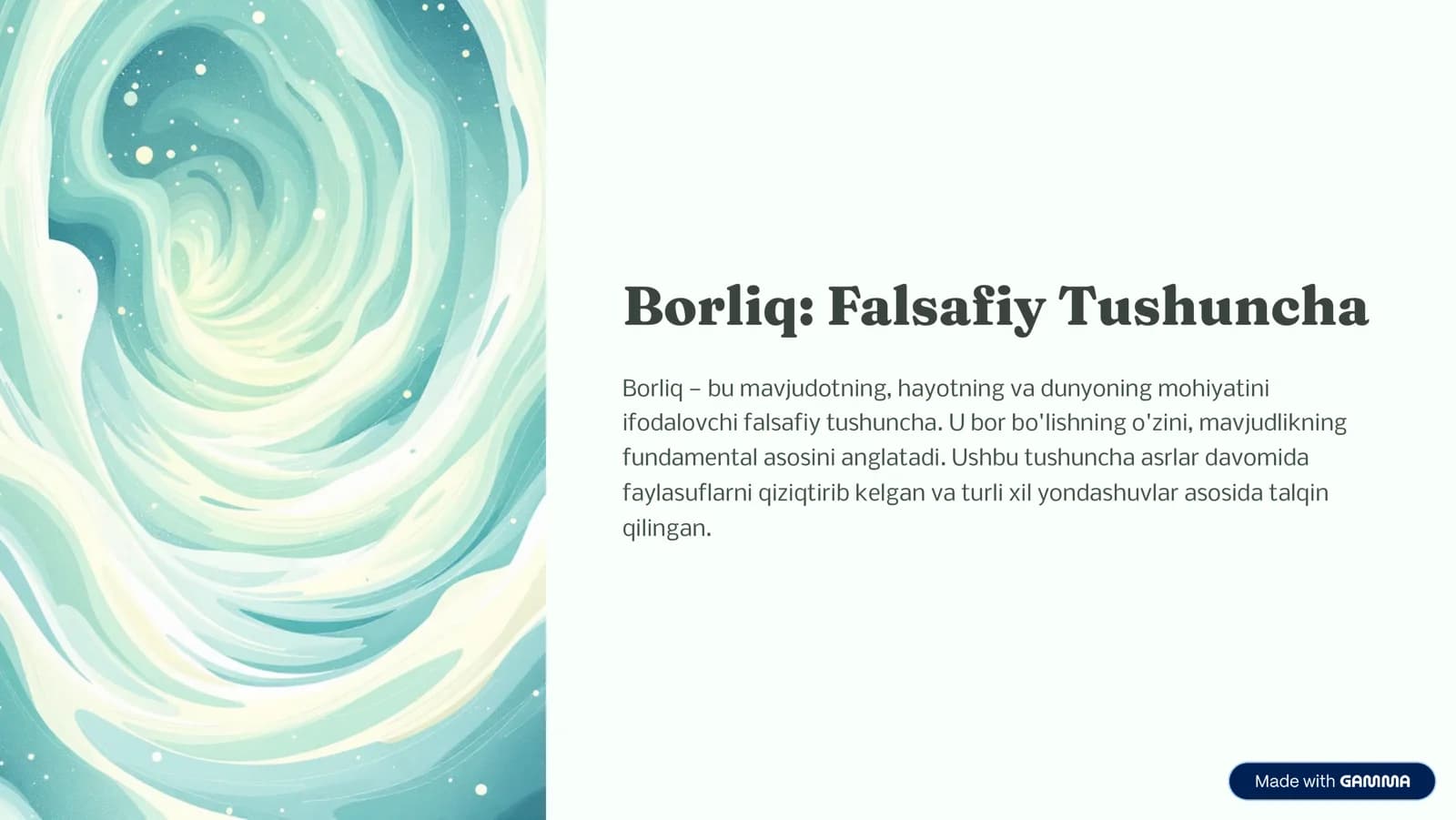 Borliq: Fal4afiy Tu4&u.c&a