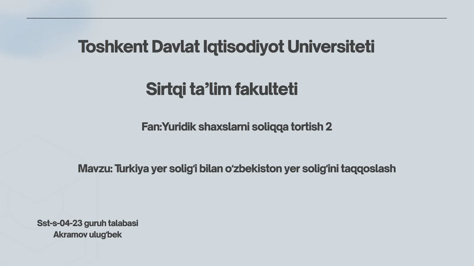 Turkiya yer soligʻi bilan oʻzbekiston yer soligʻini taqqoslash