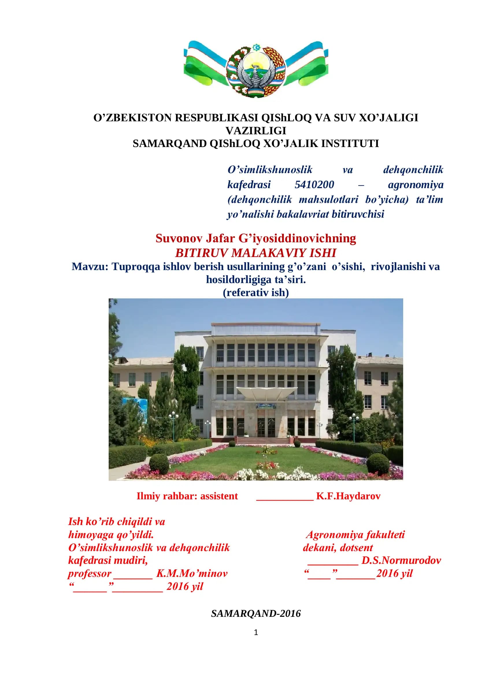 Tuproqqa ishlov berish usullari