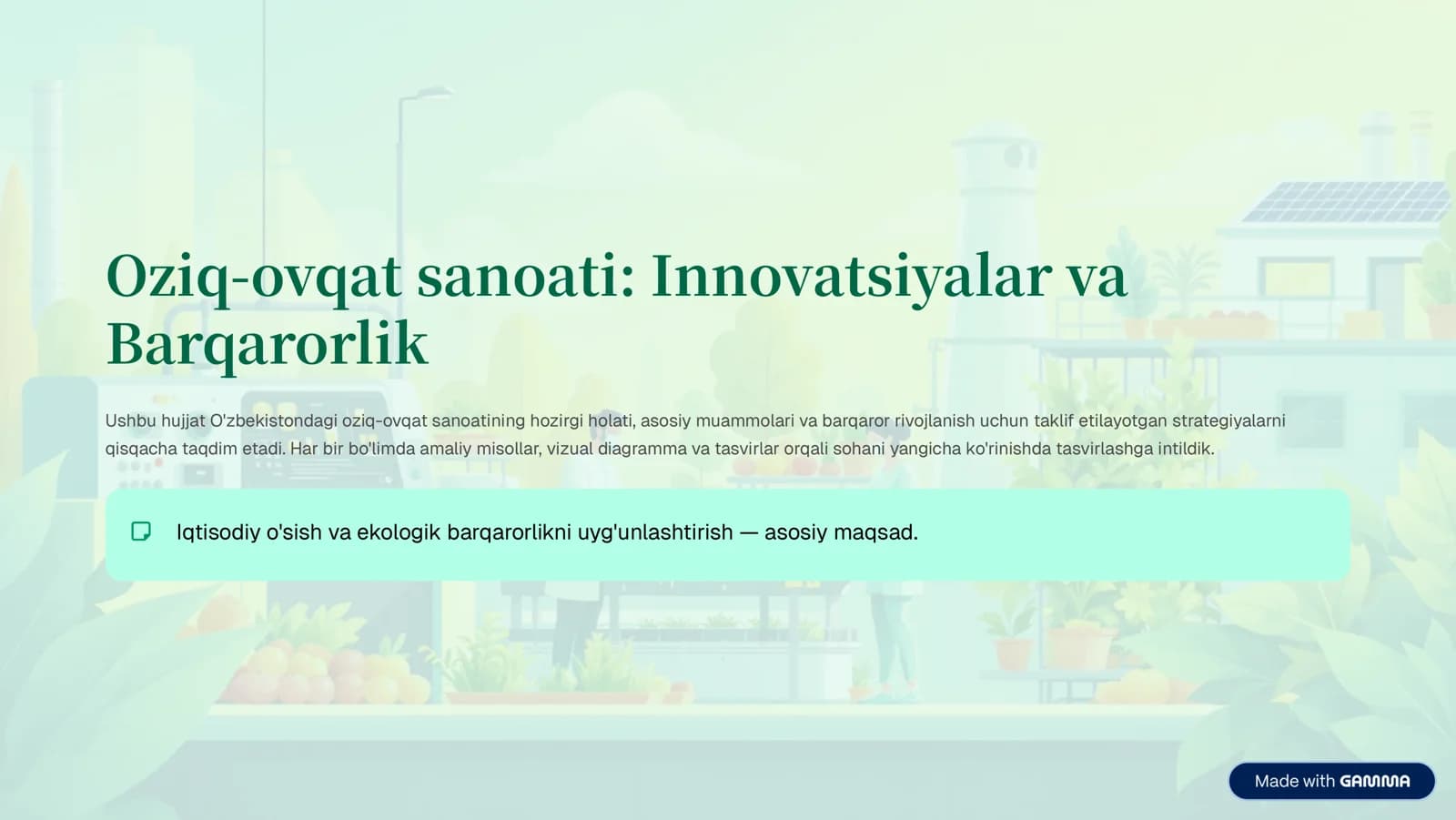 Oziq-ovqat sanoati