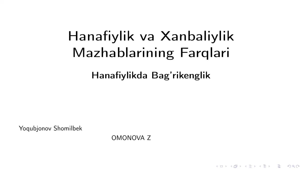 Hanafiylik va Xanbaliylik