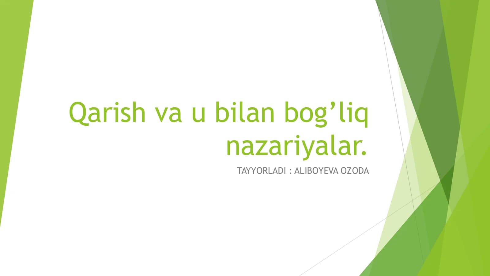 Qarish va u bilan bog’liq nazariyalar