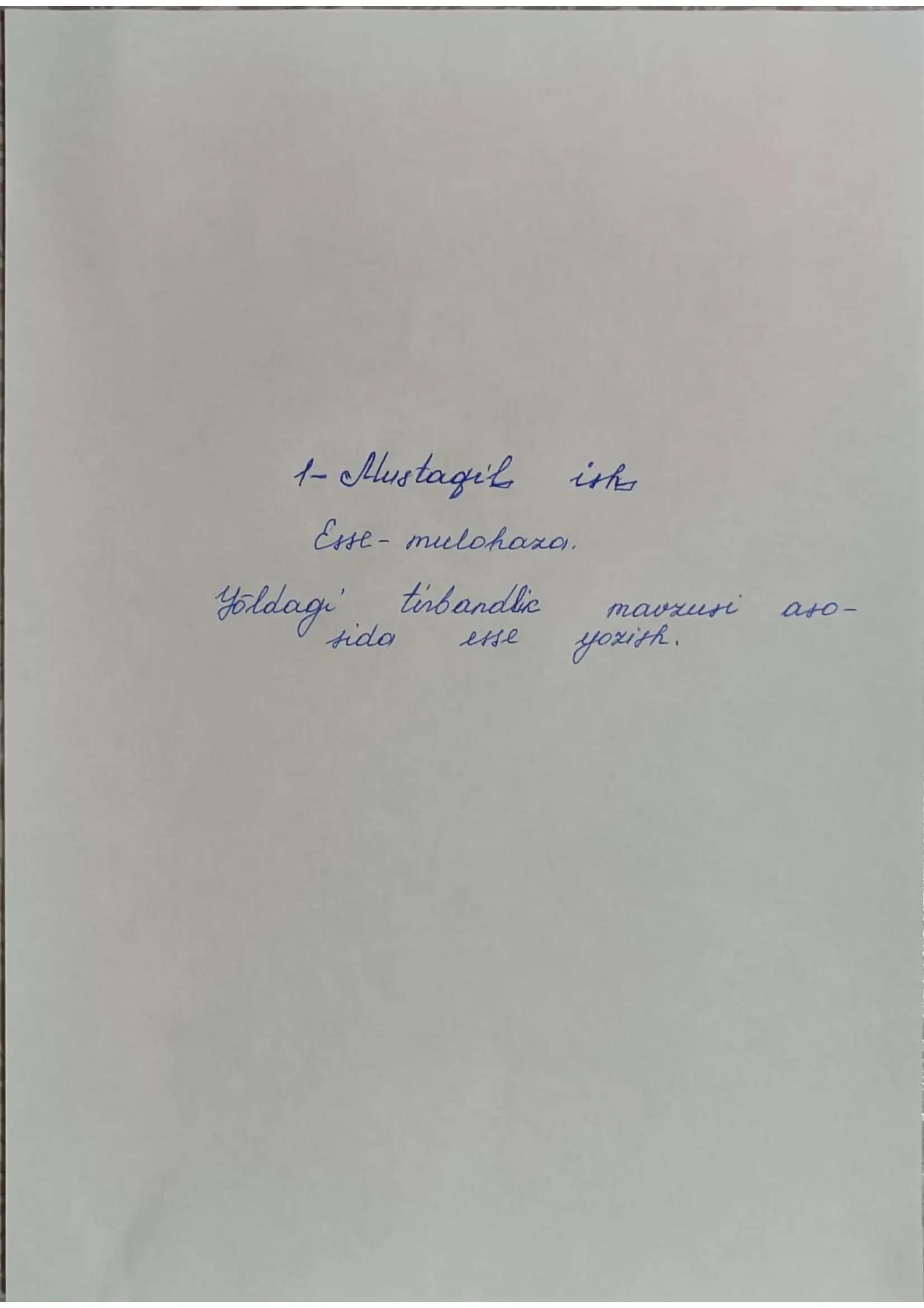 Yo'ldagi tirbandlik mavzusi asosida esse (qo'l yozma)