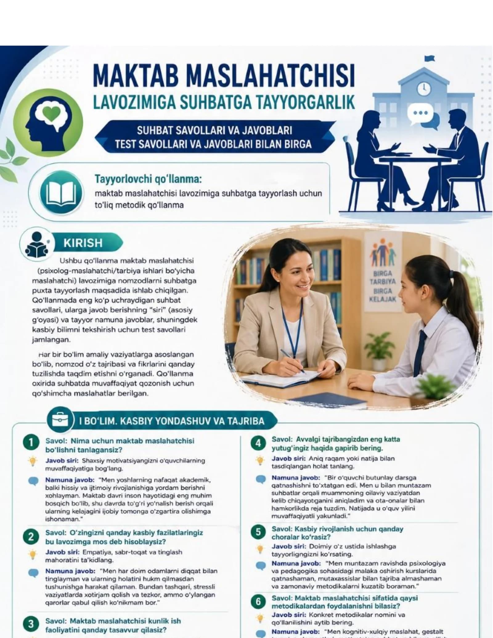 MAKTAB MASLAHATCHISI LAVOZIMIGA SUHBATGA TAYYORGARLIK. ORIGINAL