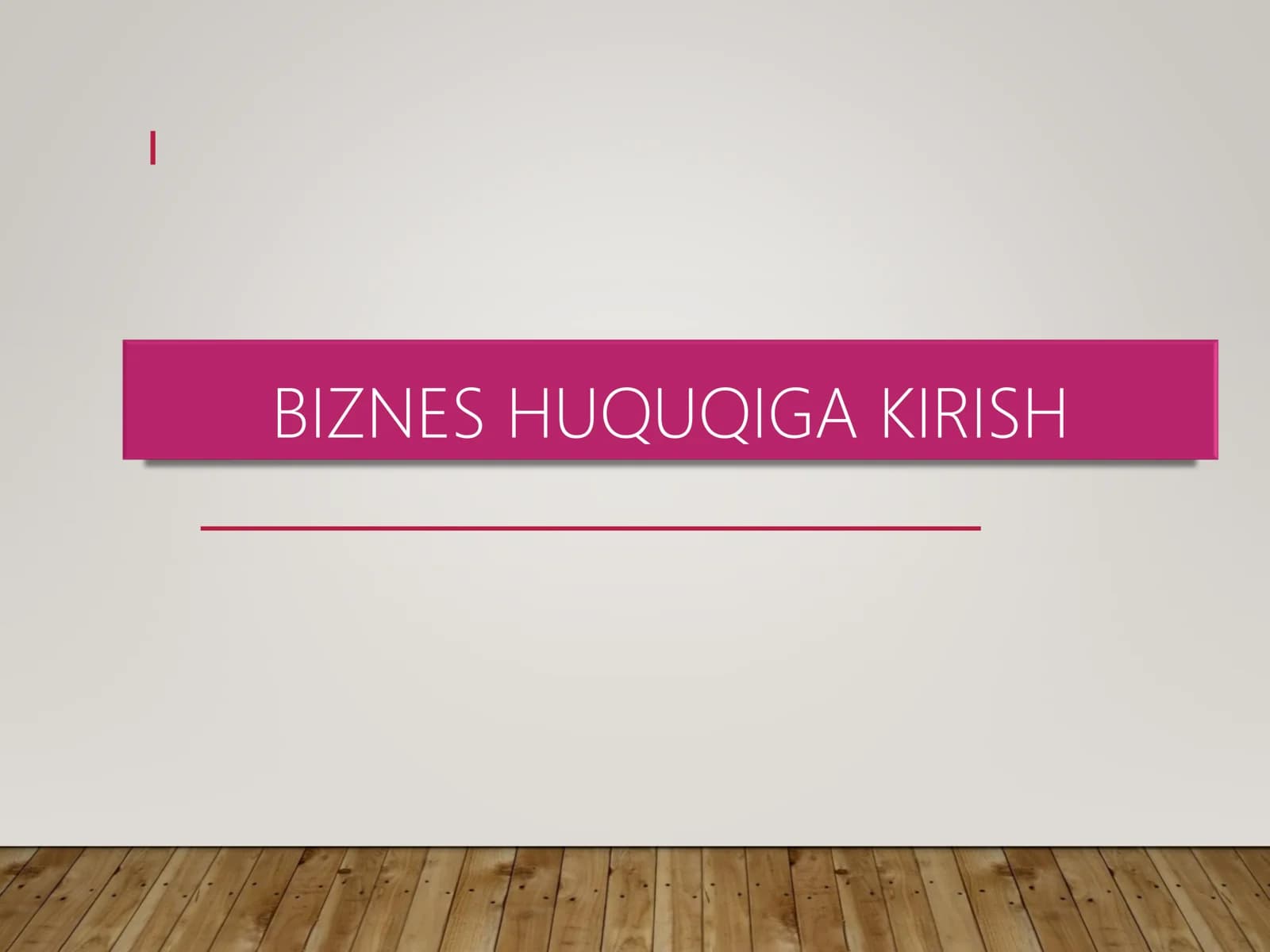 BIZNES HUQUQIGA KIRISH