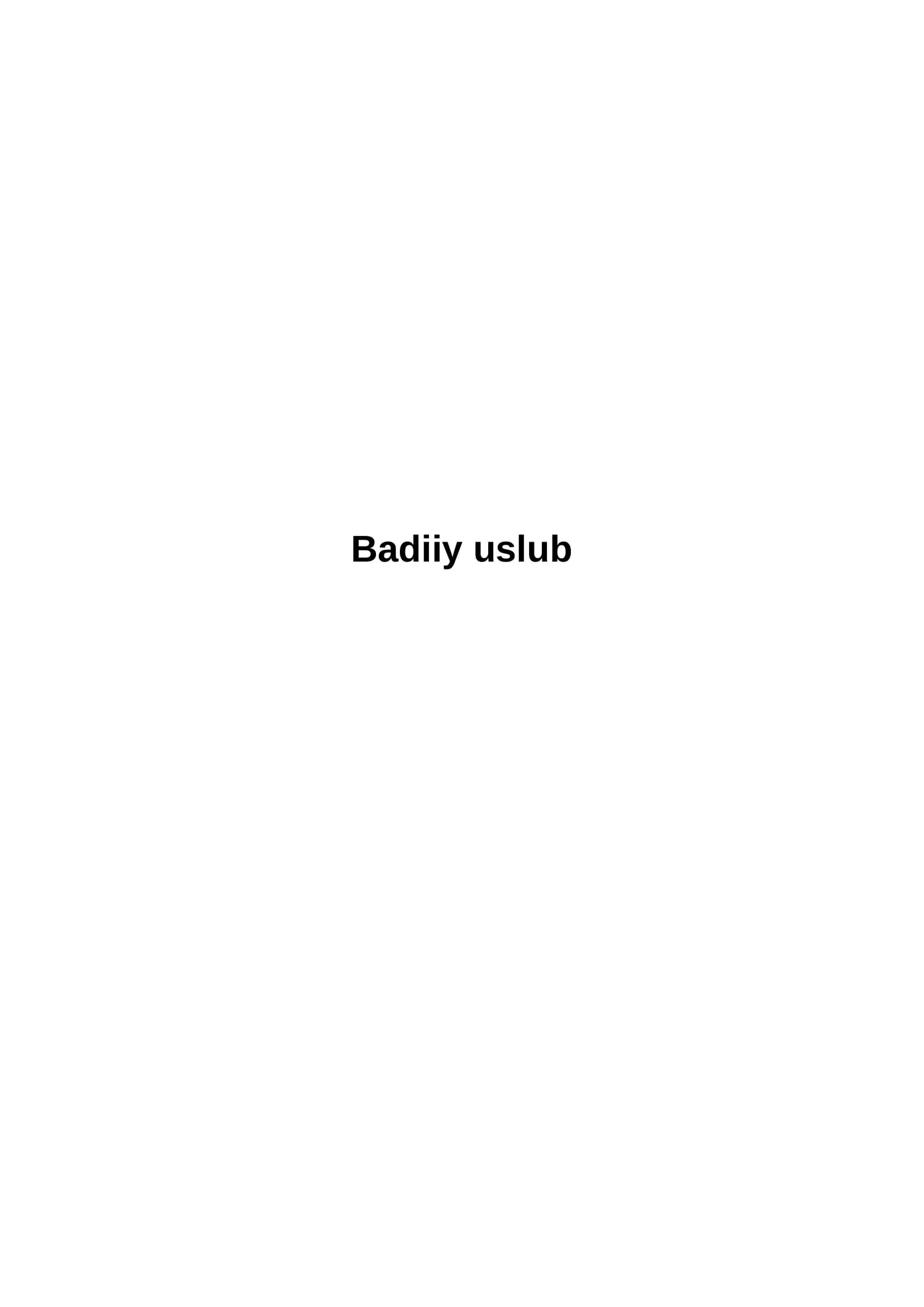 Badiiy uslub