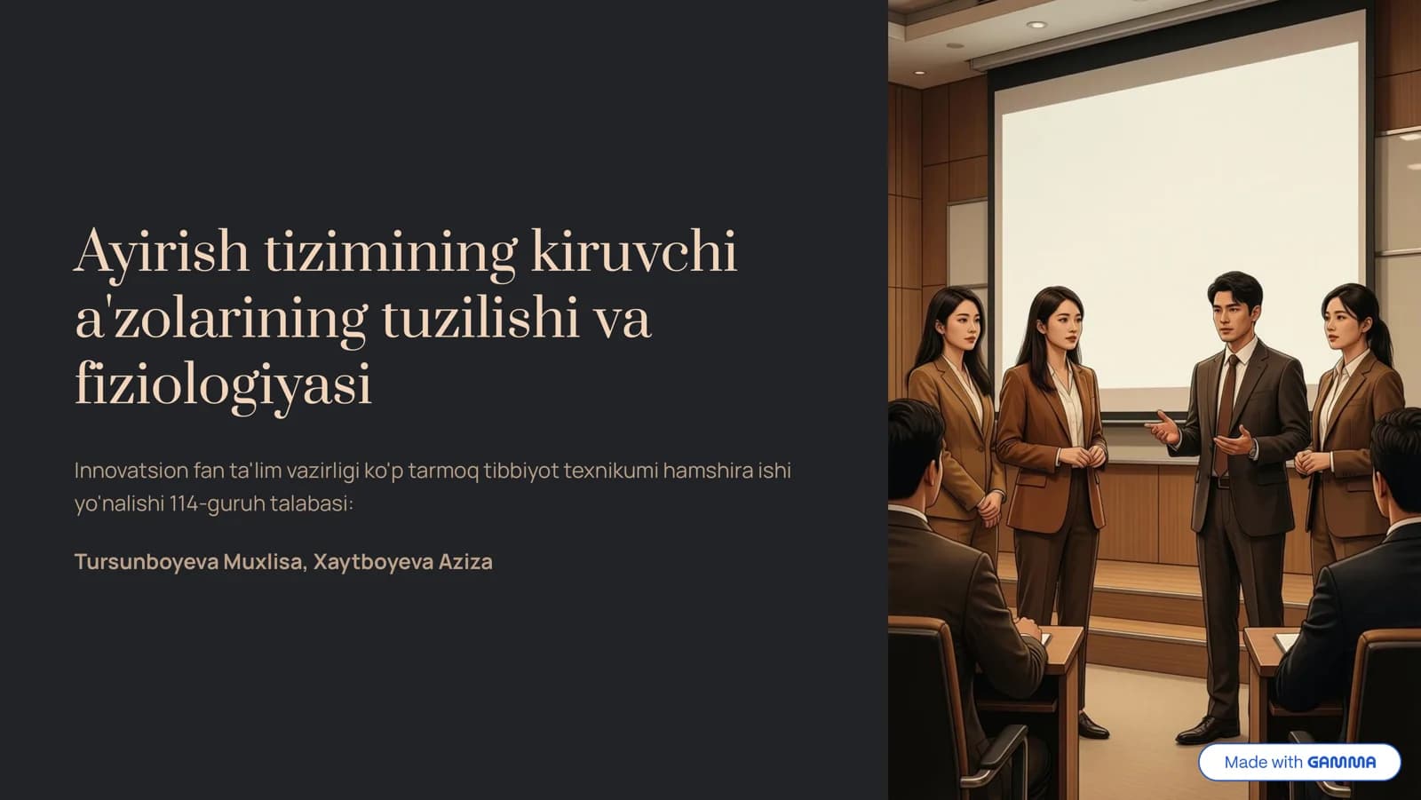 Ayirish tizimining kiruvchi a'zolarining tuzilishi va fiziologiyasi