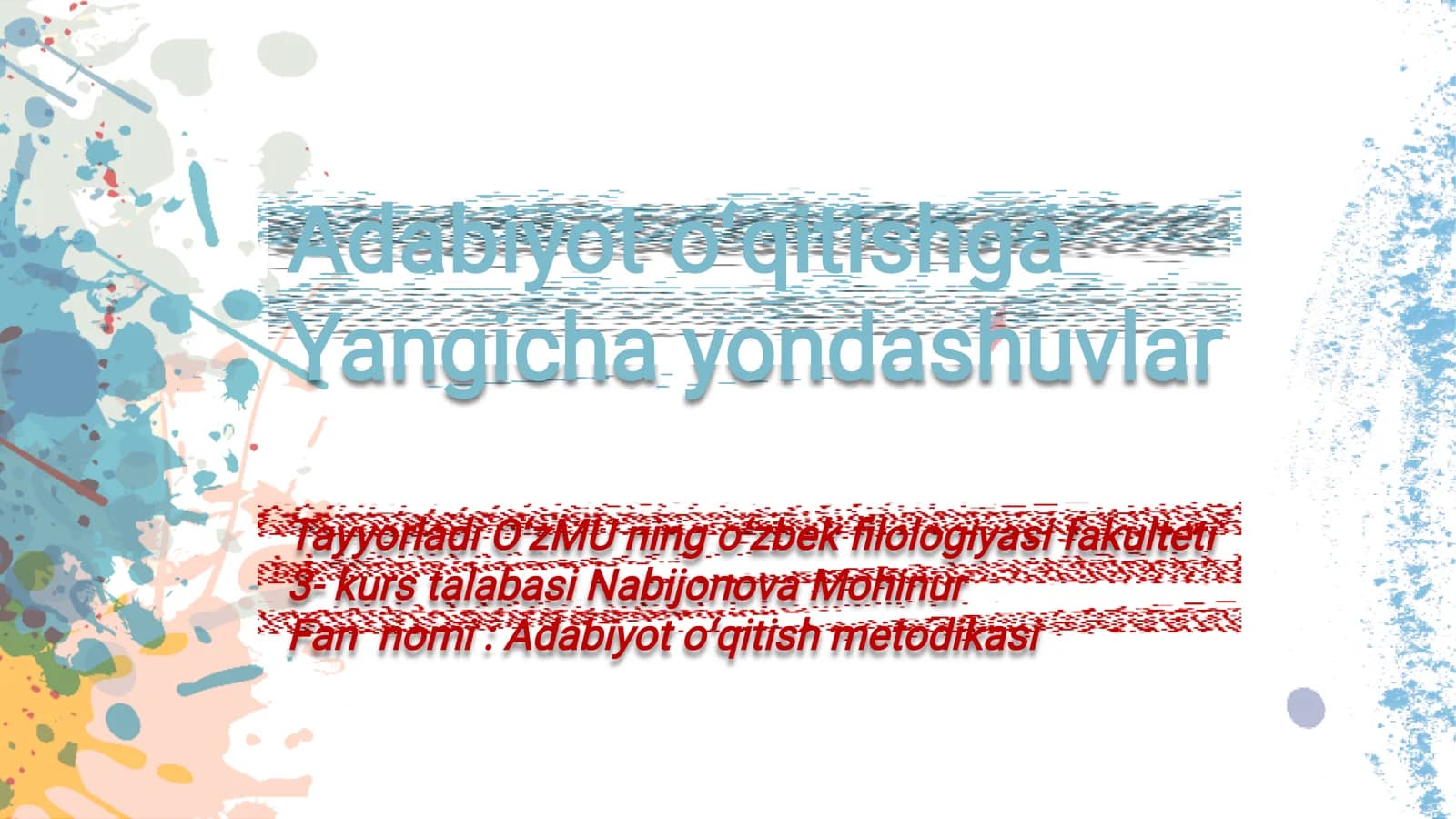 Adabiyot oʻqitishga Yangicha yondashuvlar