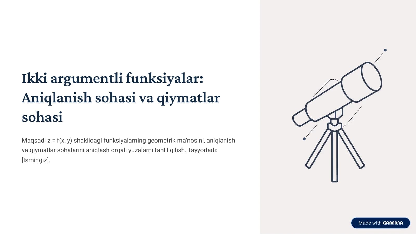 ikki argumentli funksiya