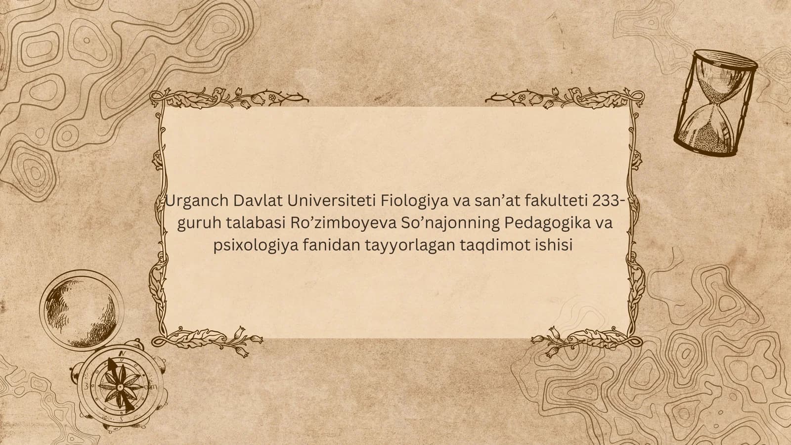 Pedagogika va psixologiya fanidan tayyorlagan taqdimot ishi