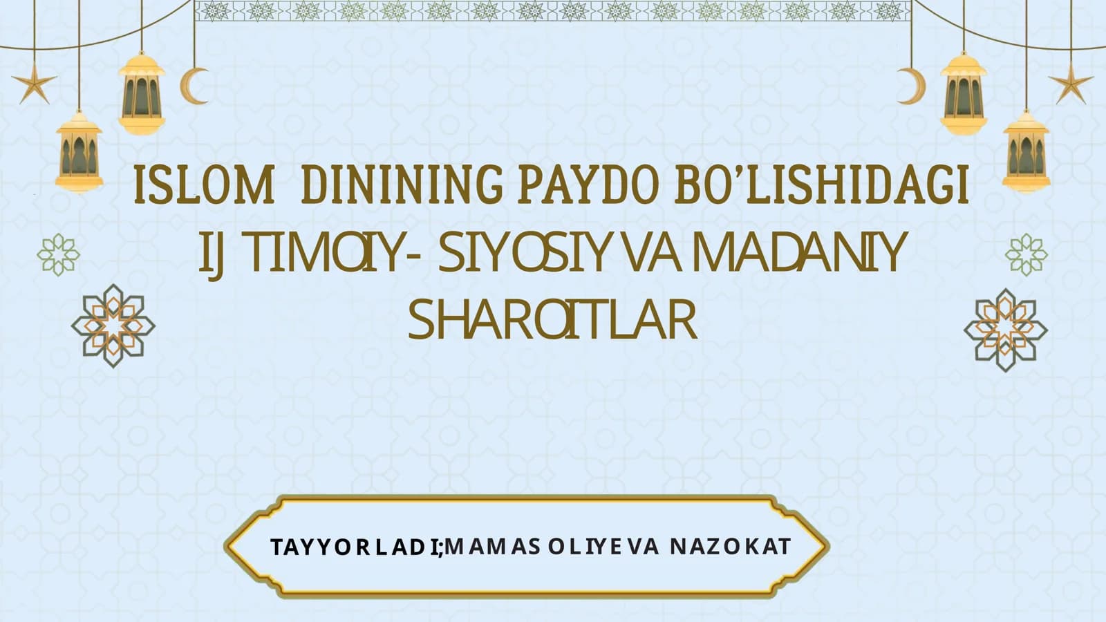 Islom oqimlari va yoʻnalishlari