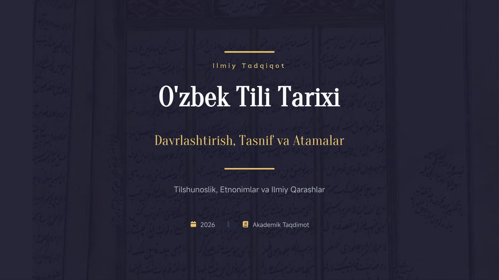 O'zbek Tili Tarixi