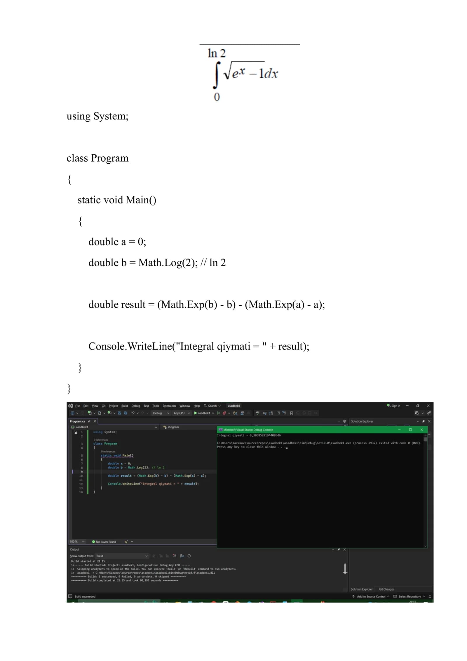 Integral qiymati