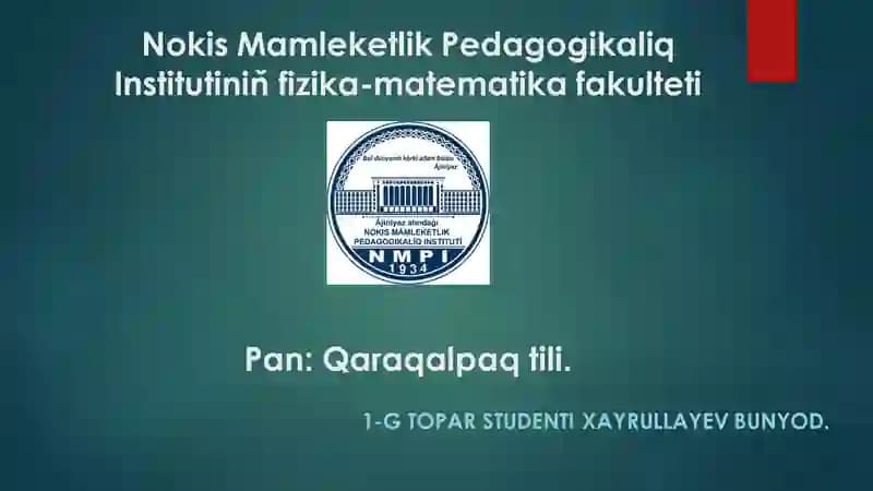Qaraqalpaq tili