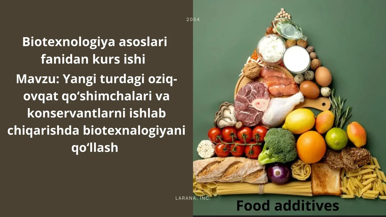 yangi turdagi oziq-ovqat texnologiyalari va ularni konservantlash