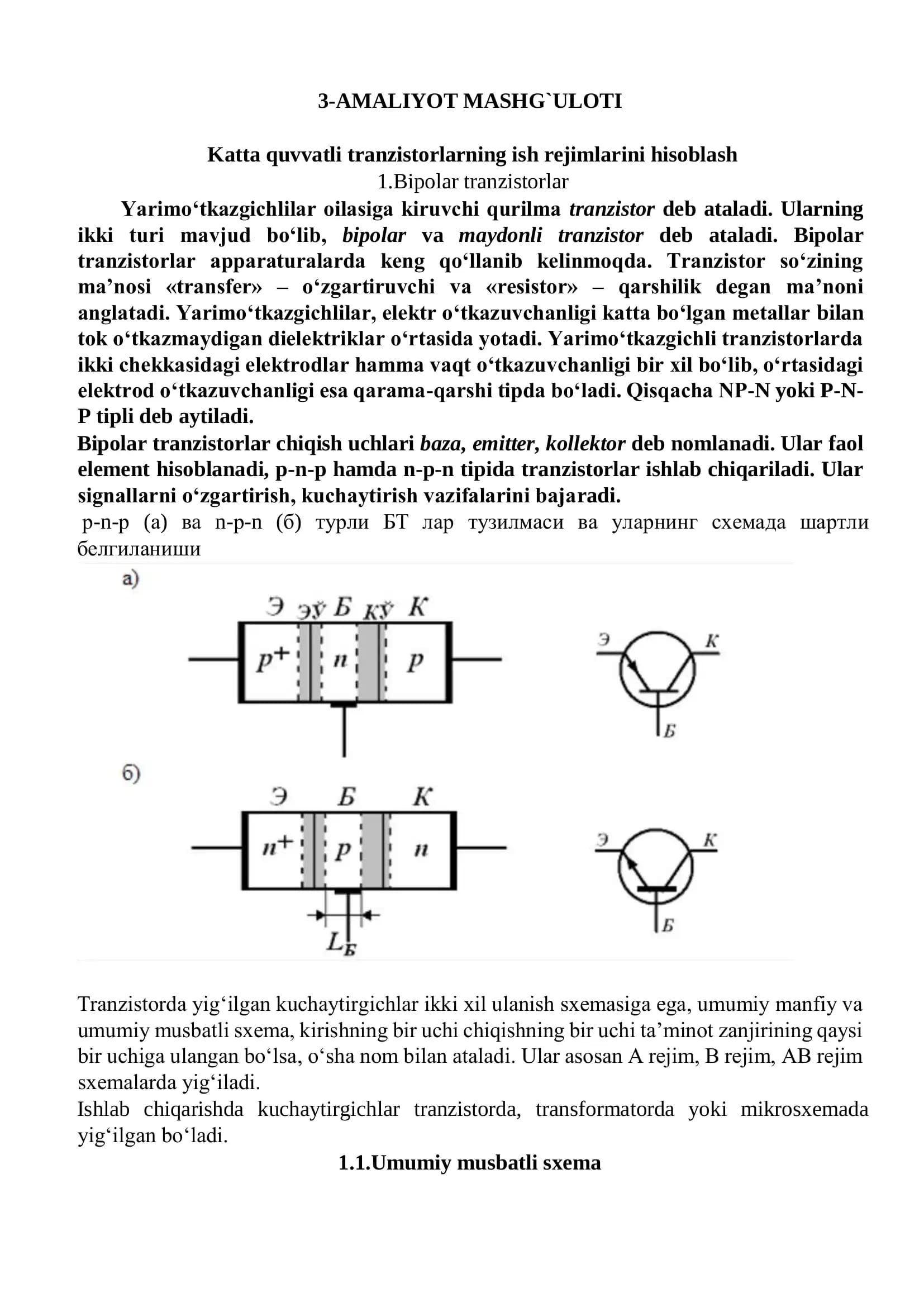 Bipolar tranzistorlar