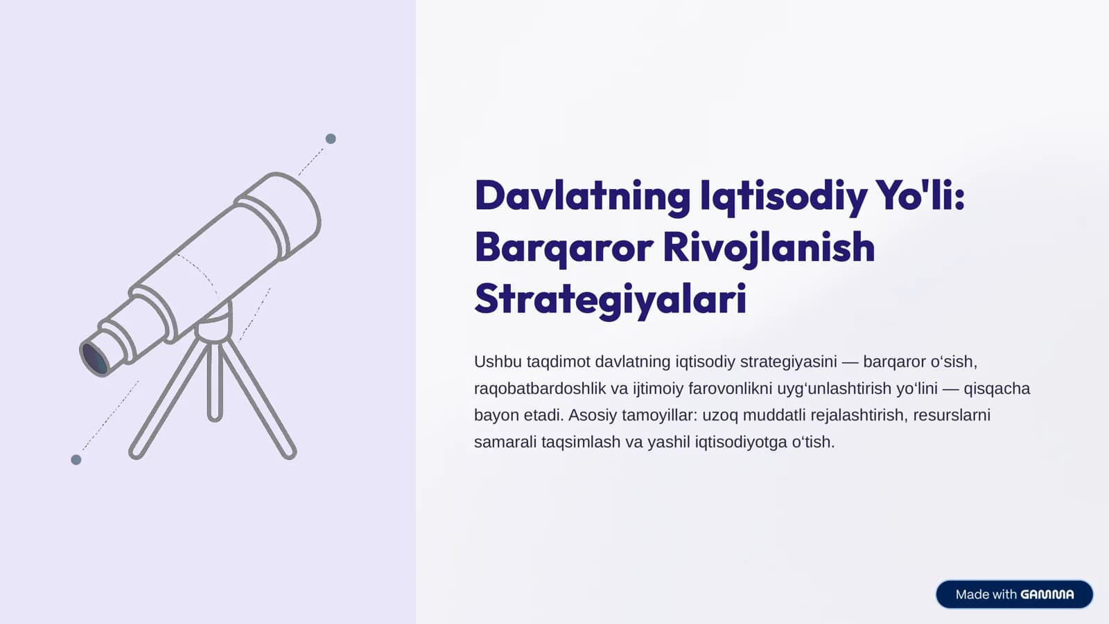 Davlatning Iqtisodiy Yo'li: Barqaror Rivojlanish Strategiyalari