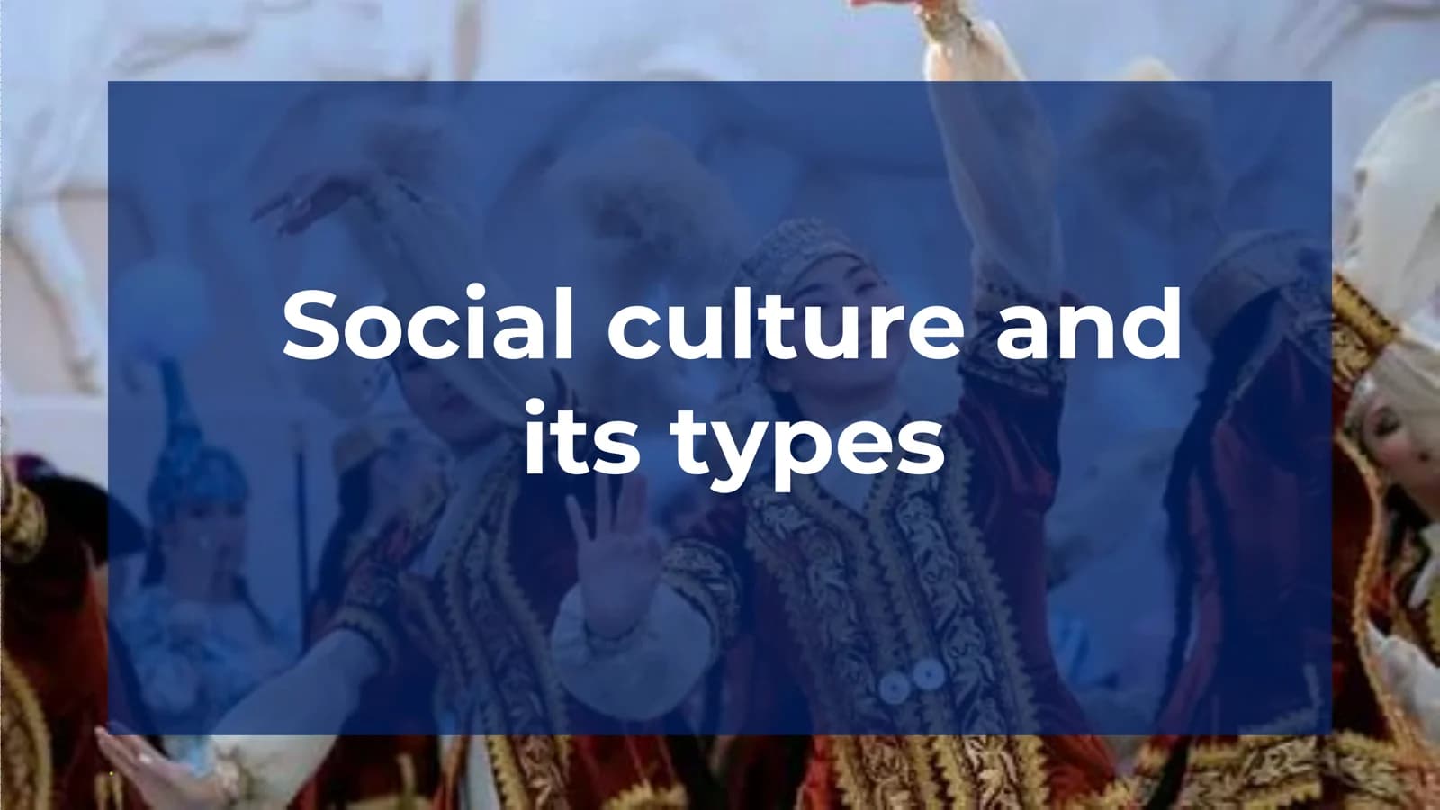 Social culture and its types
