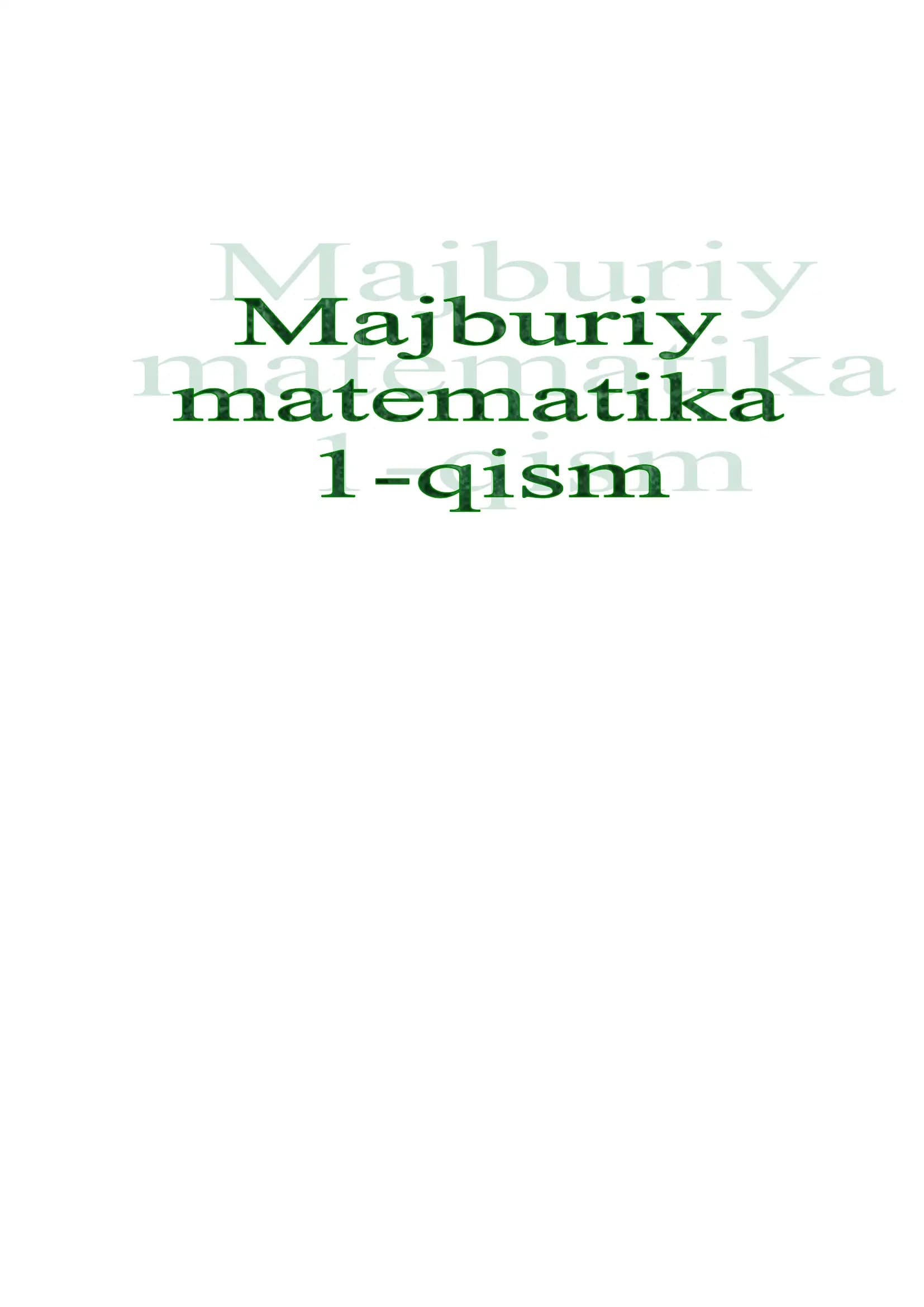 Majburiy matematikadan testlar