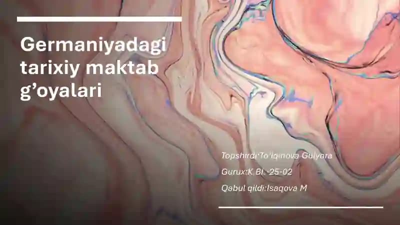 Germaniyadagi tarixiy maktab g’oyalari