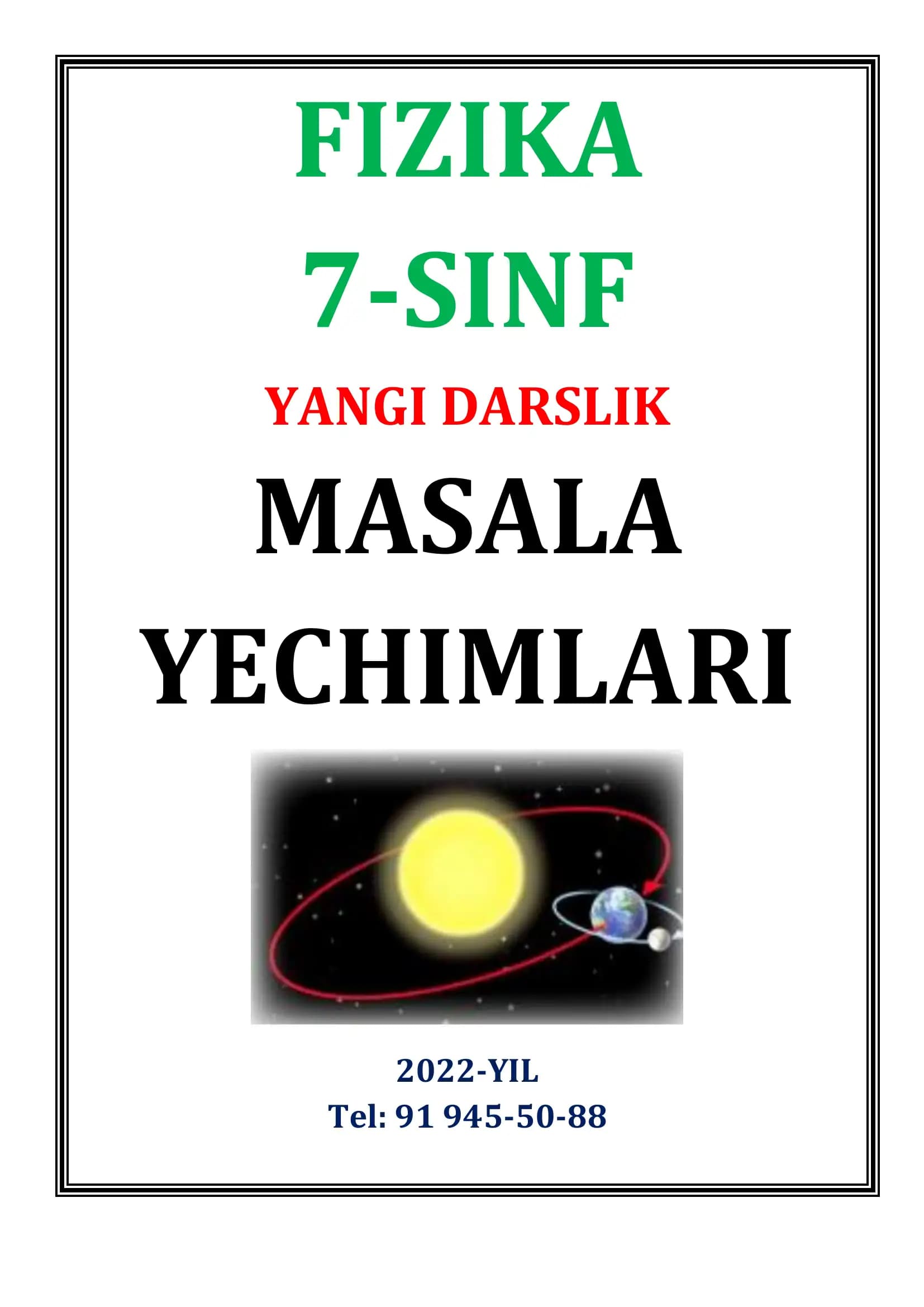 FIZIKA 7-SINF YANGI DARSLIK yichimlari